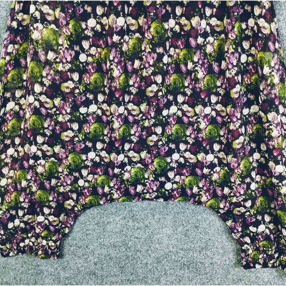 Harem Pants Size S Flattering Smock Waist Purple Earthy Floral Sweet Delicate - Picture 7 of 12